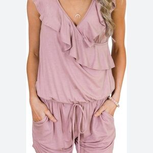 T Crew, Carmine rose/ pink romper, size M